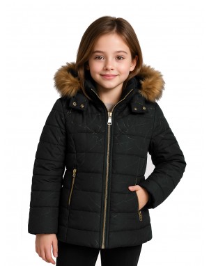 Girls Jacket Quilted Urban Black